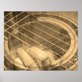 Guiter-speler zangeres collage poster