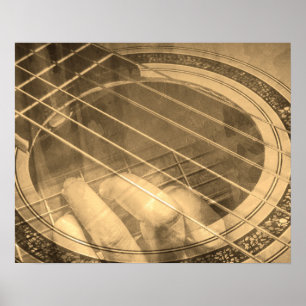 Guiter-speler zangeres collage poster