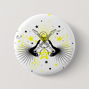 Guitvormig ontwerp ronde button 5,7 cm
