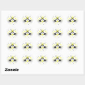 Guitvormig ontwerp ronde sticker (Vel)