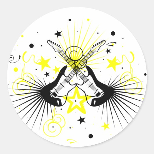 Guitvormig ontwerp ronde sticker (Voorkant)
