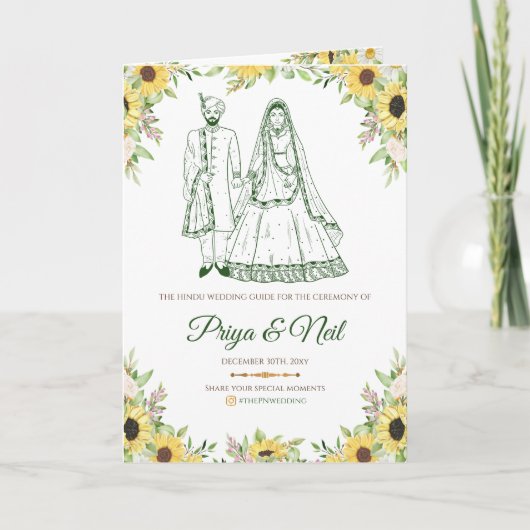 Gujarati Huwelijksprogramma als Hindoe Huwelijksgi Programma (Voorkant)