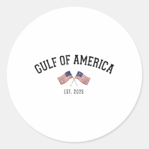 GUL-F Retro of America EST 2025 Amerikaanse vlag Ronde Sticker