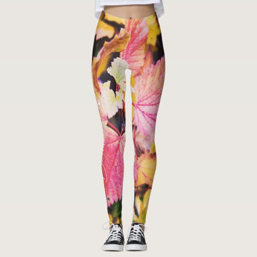 Gula leggings i unik design  (Voorkant)