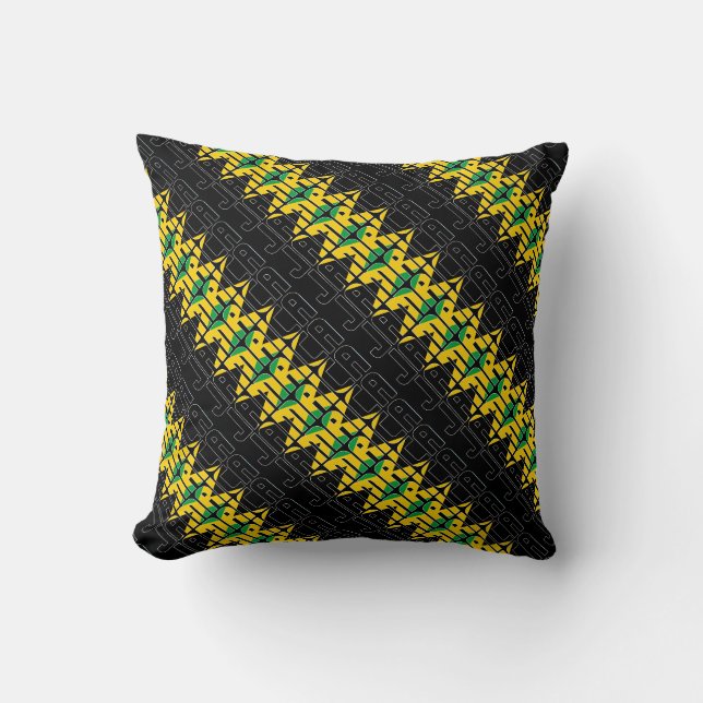 Gulaandige Jamaica National Flag Kussen (Voorkant)