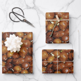 Gulab Jamun Dessert Zoet Voedsel Patroon Inpakpapier Vel