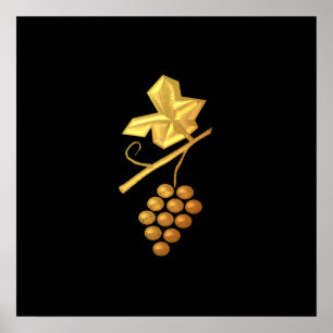 Gulden "3-D"-druiven Poster