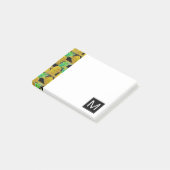 Gulden anananassen op strepen | Monogram Post-it® Notes (Schuin)