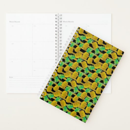 Gulden anananassen op strepen planner (Display)