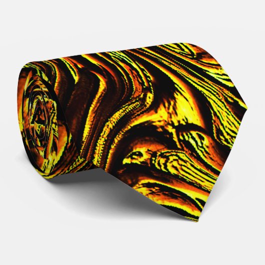 Gulden bijtende textuur met donkere streken en ora stropdas (Opgerold)