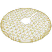 Gulden bloem met levenspatroon op wit kerstboom rok (Gekanteld)