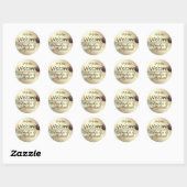 Gulden bronzen gradiënt getextureerde zwarte kleur ronde sticker (Vel)
