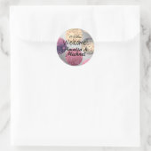 Gulden bronzen gradiënt getextureerde zwarte kleur ronde sticker (Tas)