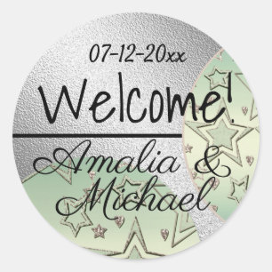 Gulden bronzen gradiënt getextureerde zwarte kleur ronde sticker