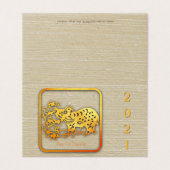 Gulden Chinees snijpapier voor Ox-jaar FC Kaart (Buitenkant ongevouwen)