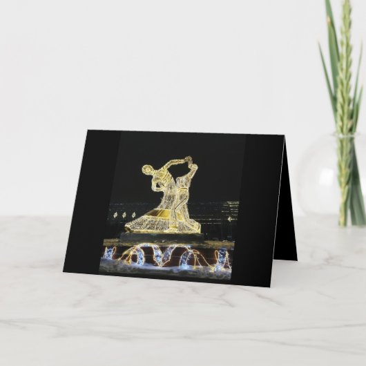 Gulden dansfiguren op zwart kaart (Voorkant)