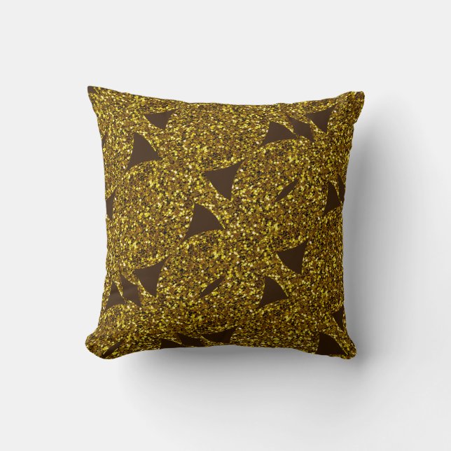 Gulden dun abstract patroon kussen (Voorkant)