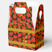 Gulden enkels met een rode hartritmehouder bedankdoosjes (Geopend)