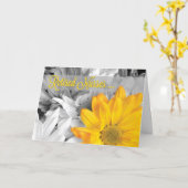 Gulden Gerbera Daisy op zwarte dag in ruste Kaart (Gele Bloem)