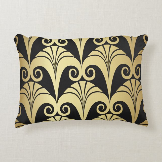 Gulden glans. Goud  deco geomet Accent Kussen (Voorkant)