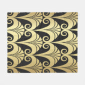 Gulden glans. Goud deco geomet Fleece Deken (Voorkant (Horizontaal))