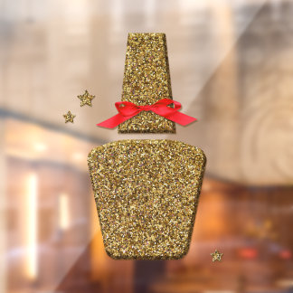 Gulden glitter NAIL salon sticker window clans