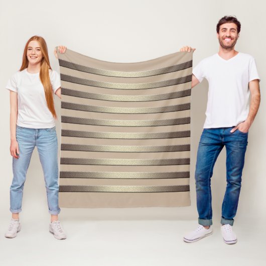 Gulden glittergradiënt gestripte strepen bron fleece deken (In situ)
