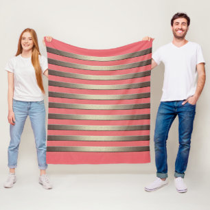Gulden glittergradiënt gestripte strepen cora fleece deken