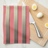 Gulden glittergradiënt gestripte strepen cora theedoek (Quarter Fold)