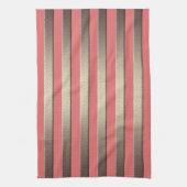 Gulden glittergradiënt gestripte strepen cora theedoek (Verticaal)