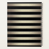 Gulden glittergradiëntstrips met striping, blz. planner (Achterkant)