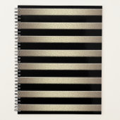 Gulden glittergradiëntstrips met striping, blz. planner (Voorkant)