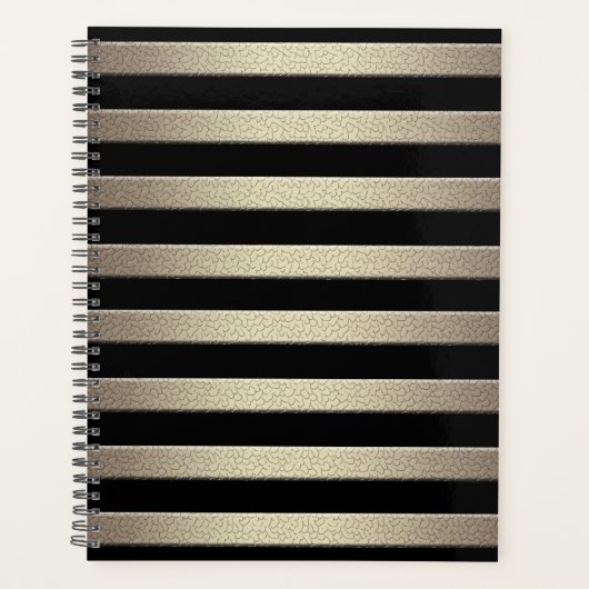 Gulden glittergradiëntstrips met striping, blz. planner (Voorkant)