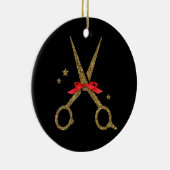 Gulden glitterschaar - Haardisser stylist Keramisch Ornament (Rechts)