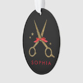 Gulden glitterschaar - Haardisser stylist Ornament (voorkant)