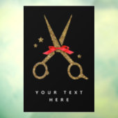 Gulden glitterschaar - Haardisser stylist Raamsticker (Vel 3)