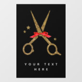 Gulden glitterschaar - Haardisser stylist Raamsticker (Vel)