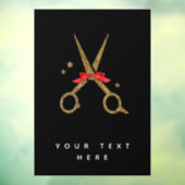 Gulden glitterschaar - Haardisser stylist Raamsticker (Vel 3)