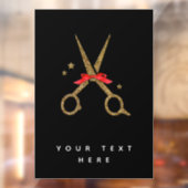 Gulden glitterschaar - Haardisser stylist Raamsticker (Vel 2)