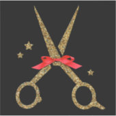 Gulden glitterschaar - Haardisser stylist Sticker (Voorkant)