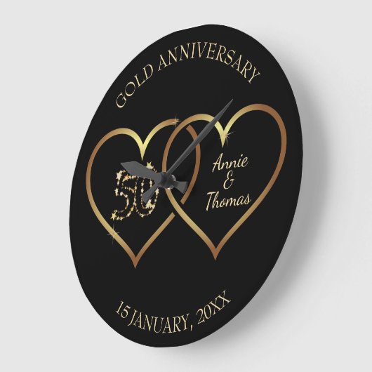 Gulden harten en getallen grote klok (Hoek)