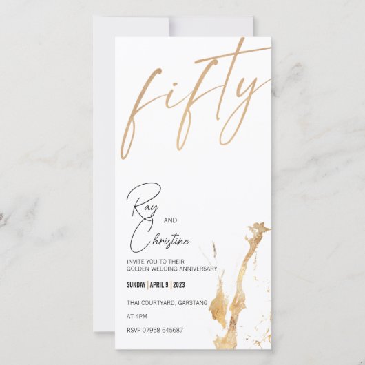 GULDEN JUBILEUM / UITNODIGING VOOR 50 JAAR (Voorkant)