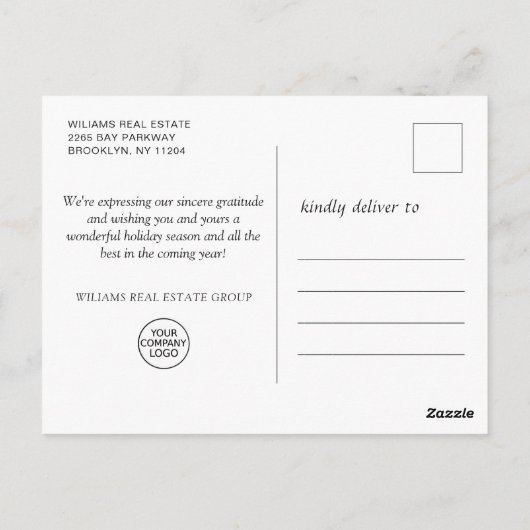 Gulden kerstbal Balls Ornament Corporate Greeting Briefkaart (Achterkant)