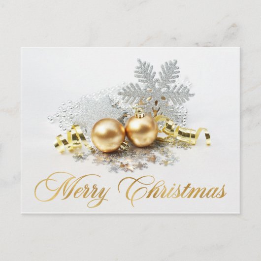 Gulden kerstbal Balls Ornament Corporate Greeting Briefkaart (Voorkant)