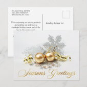 Gulden kerstbal Balls Ornament Corporate Greeting Briefkaart (Voorkant / Achterkant)