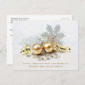 Gulden kerstbal Balls Ornament Corporate Greeting Briefkaart (Voorkant / Achterkant)