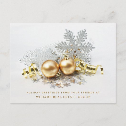 Gulden kerstbal Balls Ornament Corporate Greeting Briefkaart (Voorkant)