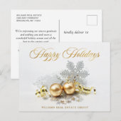 Gulden kerstbal Balls Ornament Corporate Greeting Briefkaart (Voorkant / Achterkant)