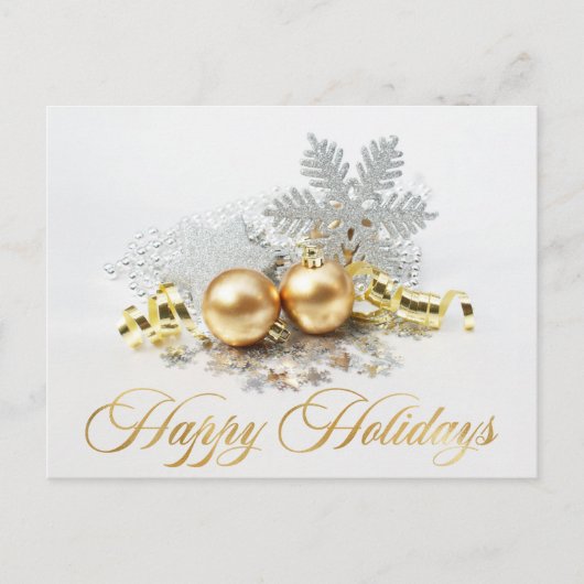 Gulden kerstbal Balls Ornament Corporate Greeting Briefkaart (Voorkant)