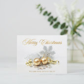 Gulden kerstbal Balls Ornament Corporate Greeting Briefkaart (Staand voorkant)